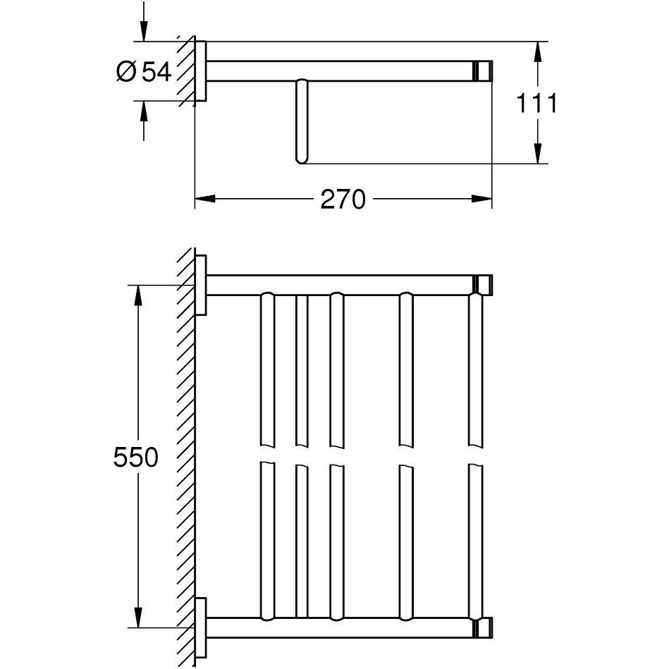 Grohe Essentials Raft (etajera) prosop baie 55 cm, antracit mat (brushed hard graphite) [2]