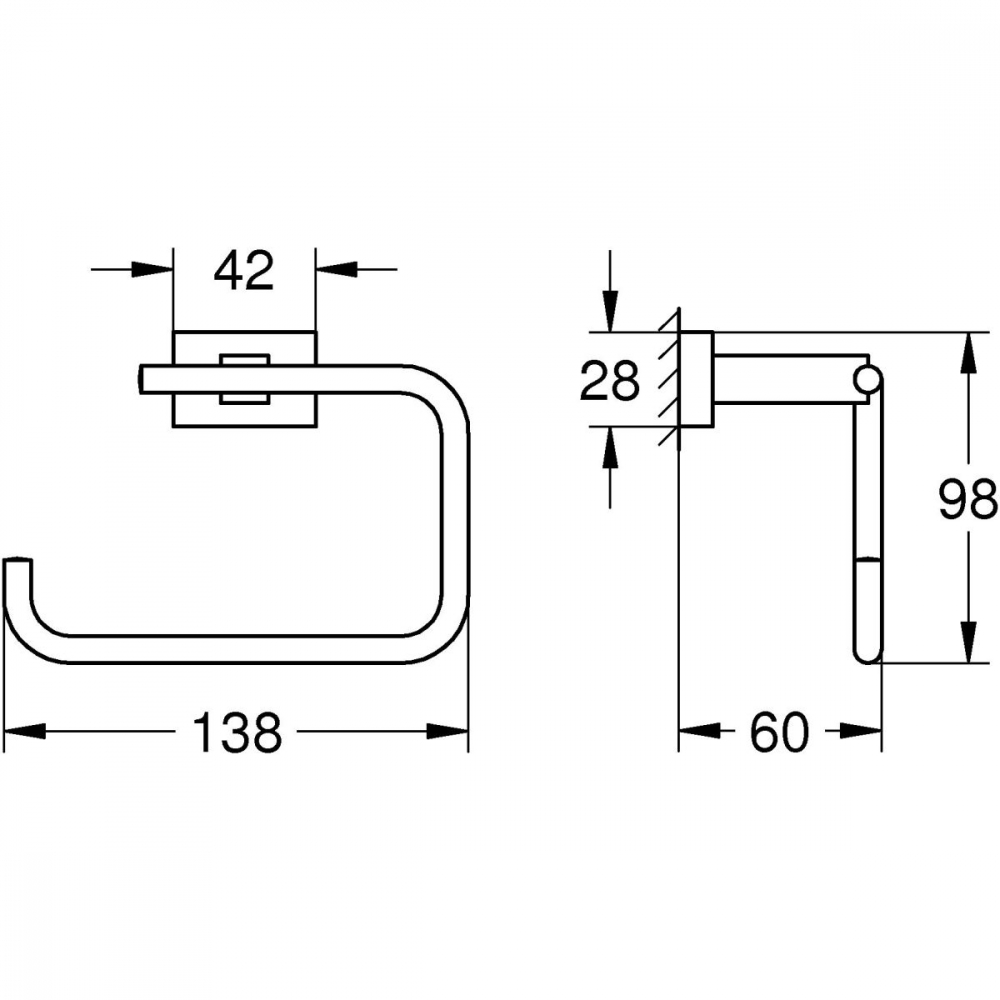 Grohe Essentials suport pentru hârtie igienică Brushed Hard Graphite 40507AL1 [2]