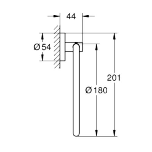 Grohe Essentials Suport prosop baie inel, nickel mat [2]