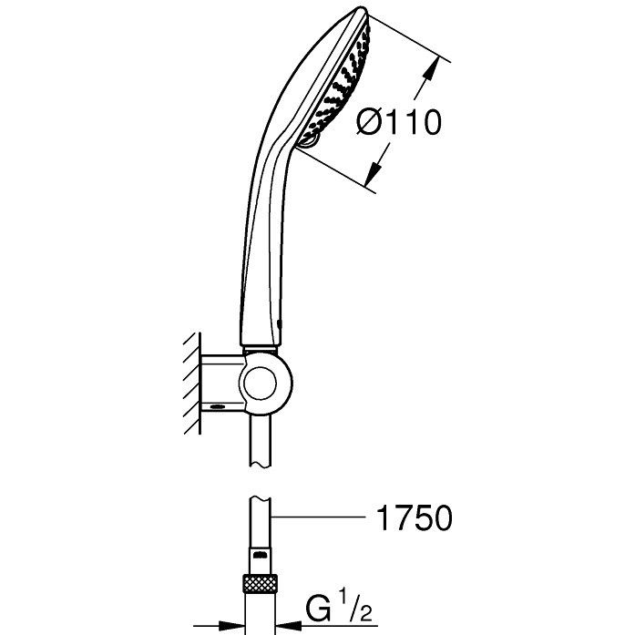 Grohe Euphoria 110 Champagne Set dus cu suport, 3 jeturi [2]