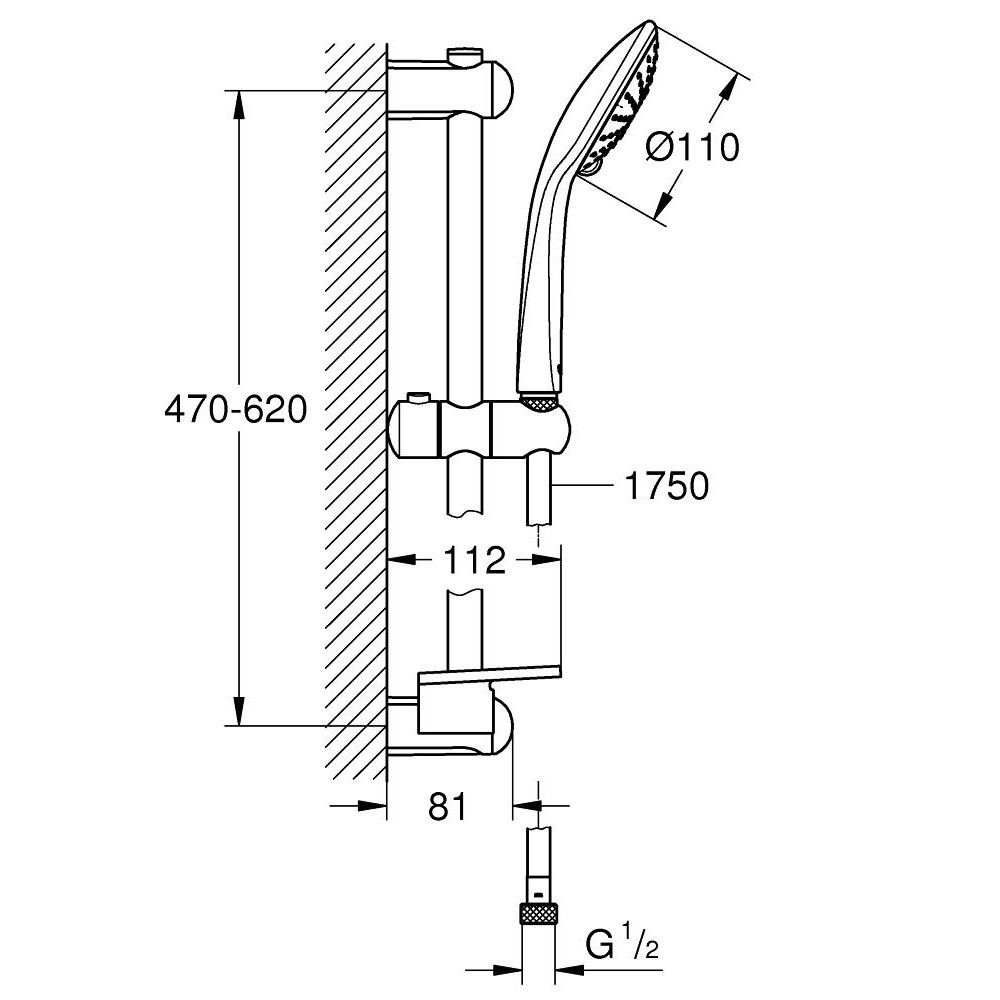 Grohe Euphoria 110 Duo Set dus cu bara 60 cm si savoniera [3]
