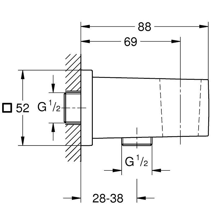 Grohe Euphoria Cube Cot de iesire cu suport para dus, antracit (hard graphite) [3]