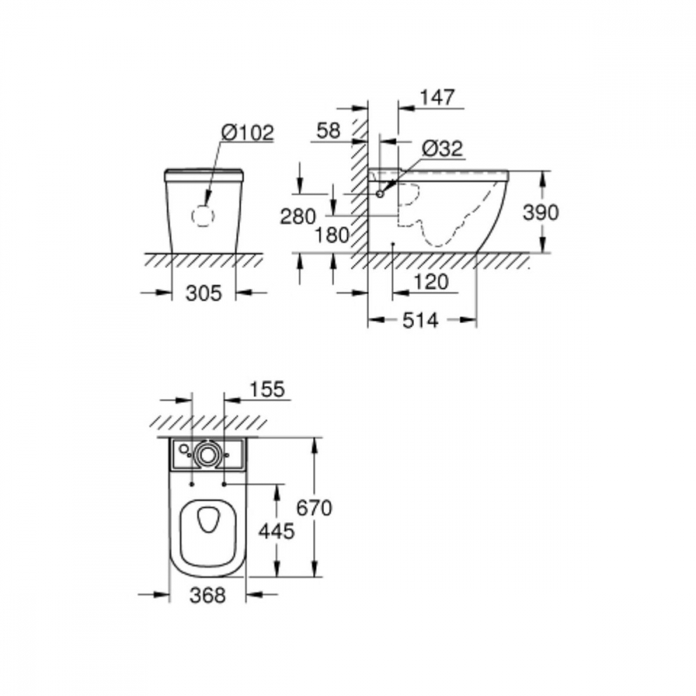 Grohe Euro Ceramic vas wc compact alb 39338000 [2]