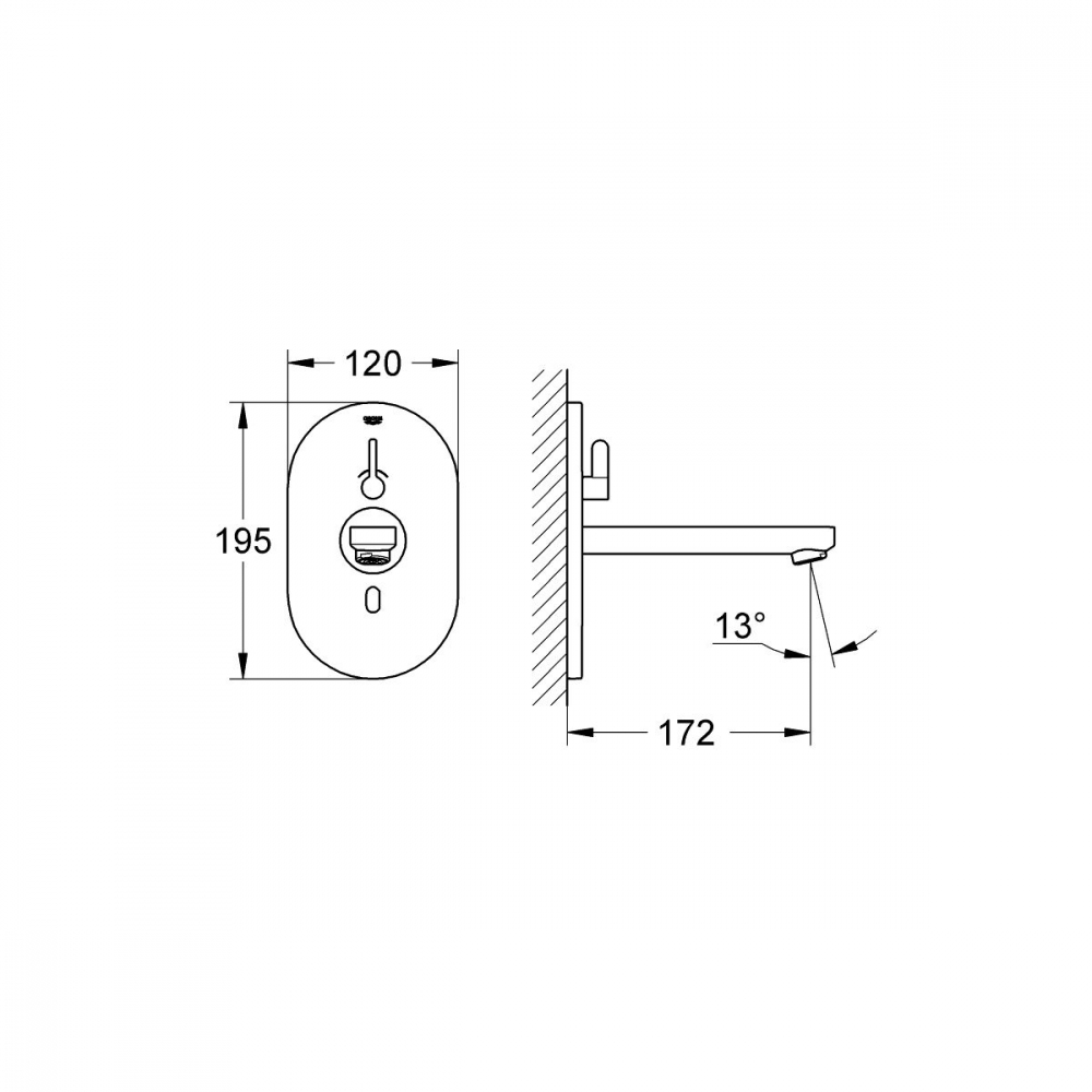 Grohe Eurosmart Cosmopolitan baterie lavoar ascuns electrică StarLight Chrome 36315000 [2]