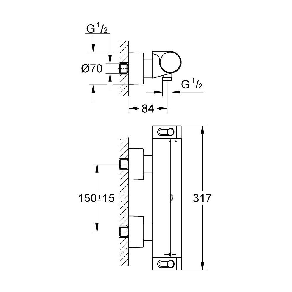 Grohe Grohtherm 2000 Baterie dus termostatata [2]