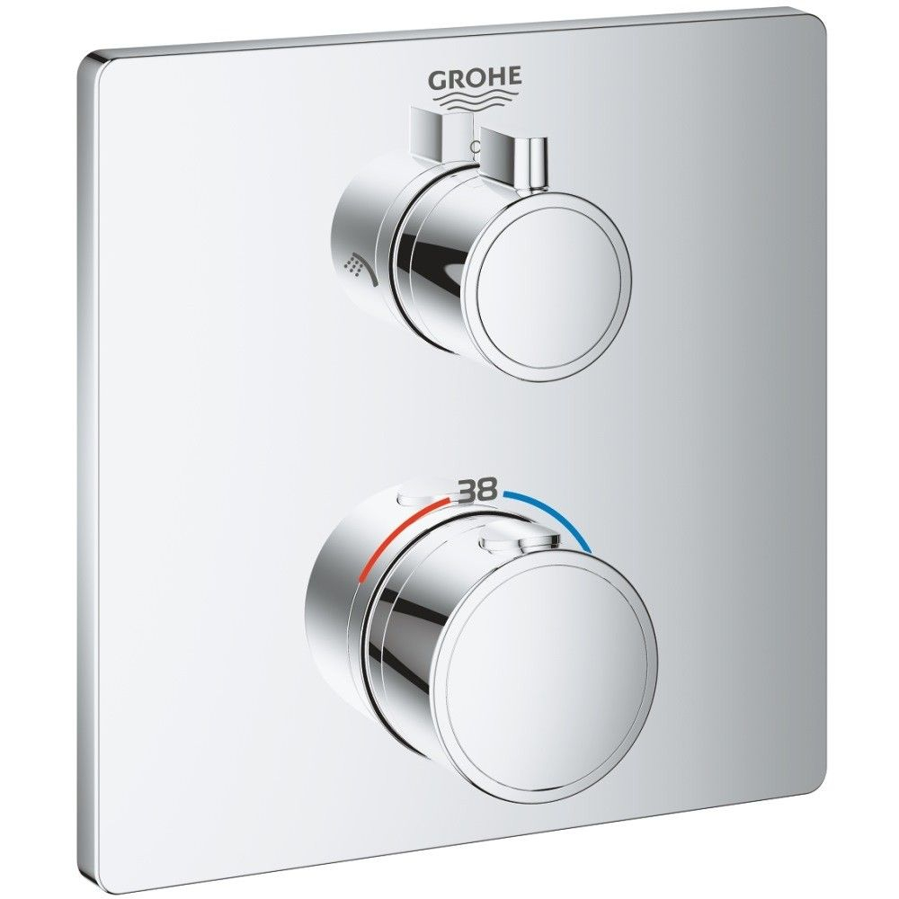 Grohe Grohtherm Baterie cada dus cu termostat si 2 iesiri, patrata, crom [1]