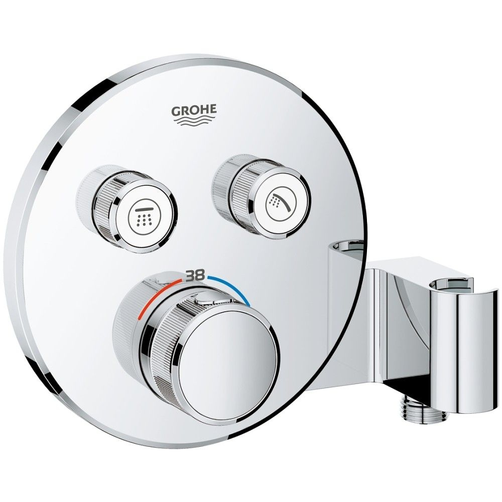Grohe Grohtherm SmartControl Baterie dus cu termostat cu 2 iesiri si suport, rotunda [1]