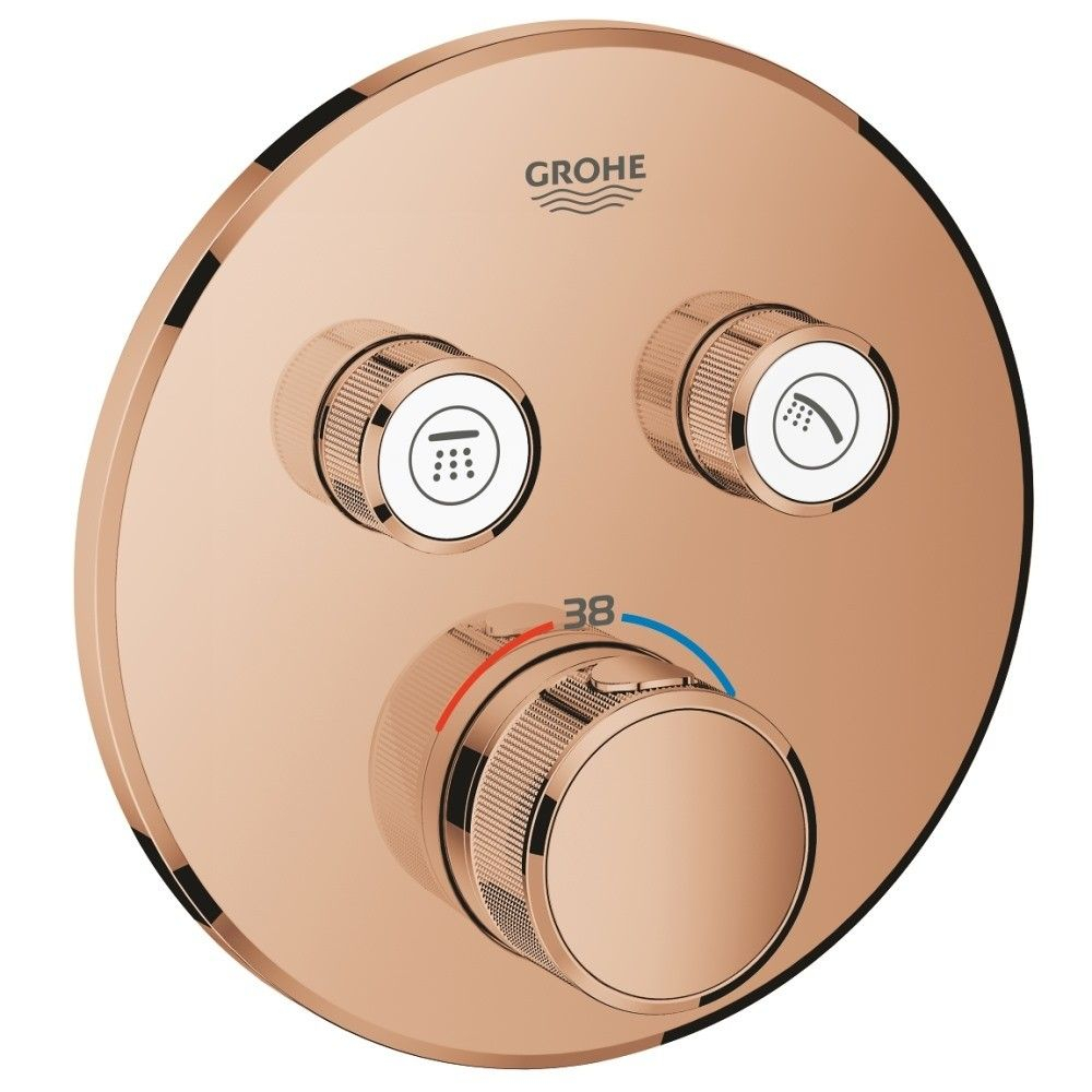 Grohe Grohtherm SmartControl Baterie dus cu termostat si 2 iesiri, rotunda, cupru (warm sunset) [1]