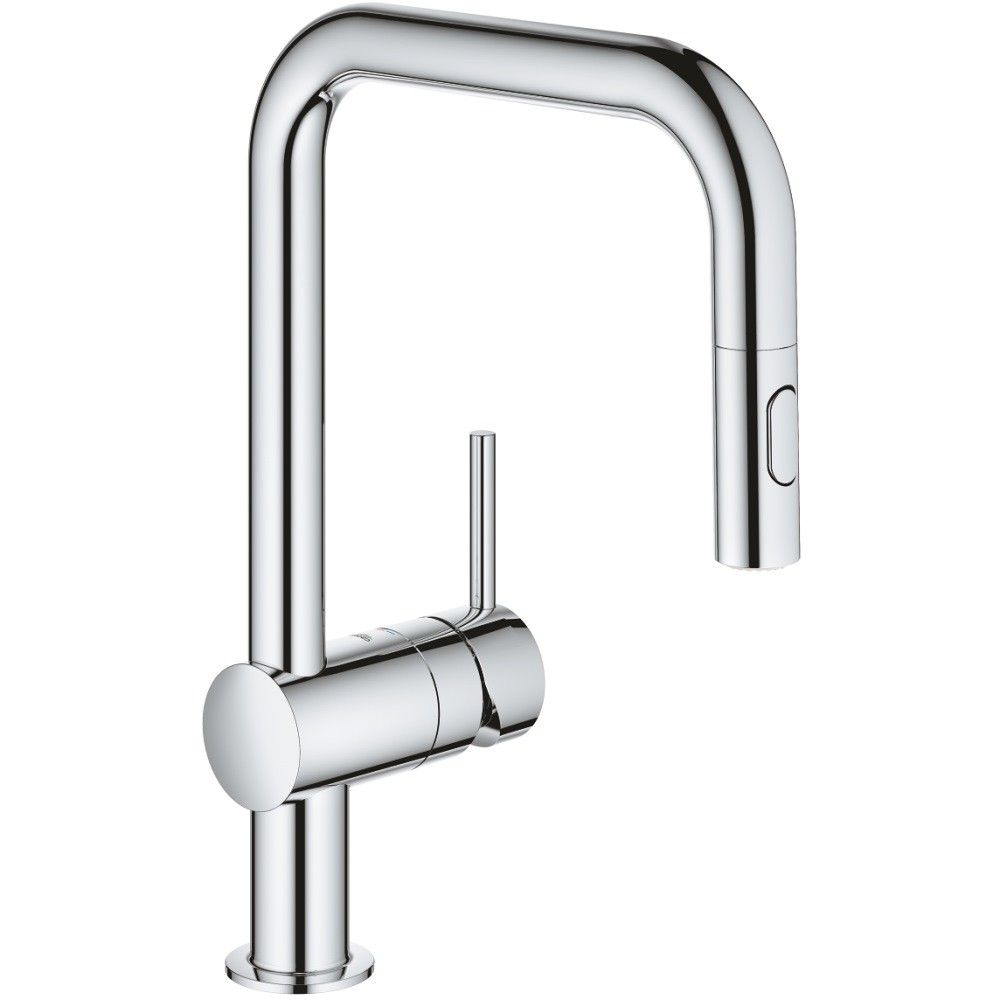 Grohe Minta Baterie chiuveta bucatarie monocomanda cu dus extractibil cu 2 jeturi, pipa U, crom [1]