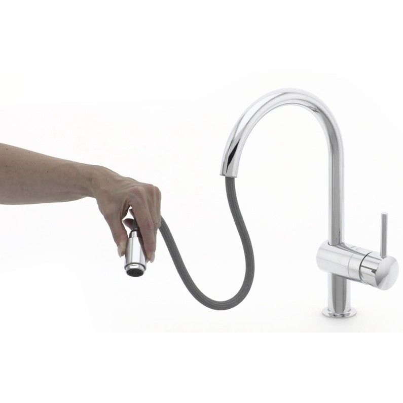 Grohe Minta Baterie chiuveta bucatarie monocomanda cu dus extractibil, pipa C, crom [2]