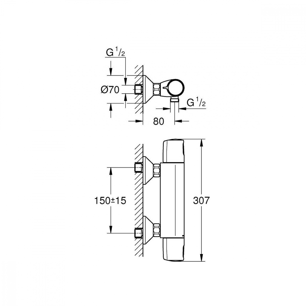 Grohe Precision baterie de duș perete da crom 34229002 [2]