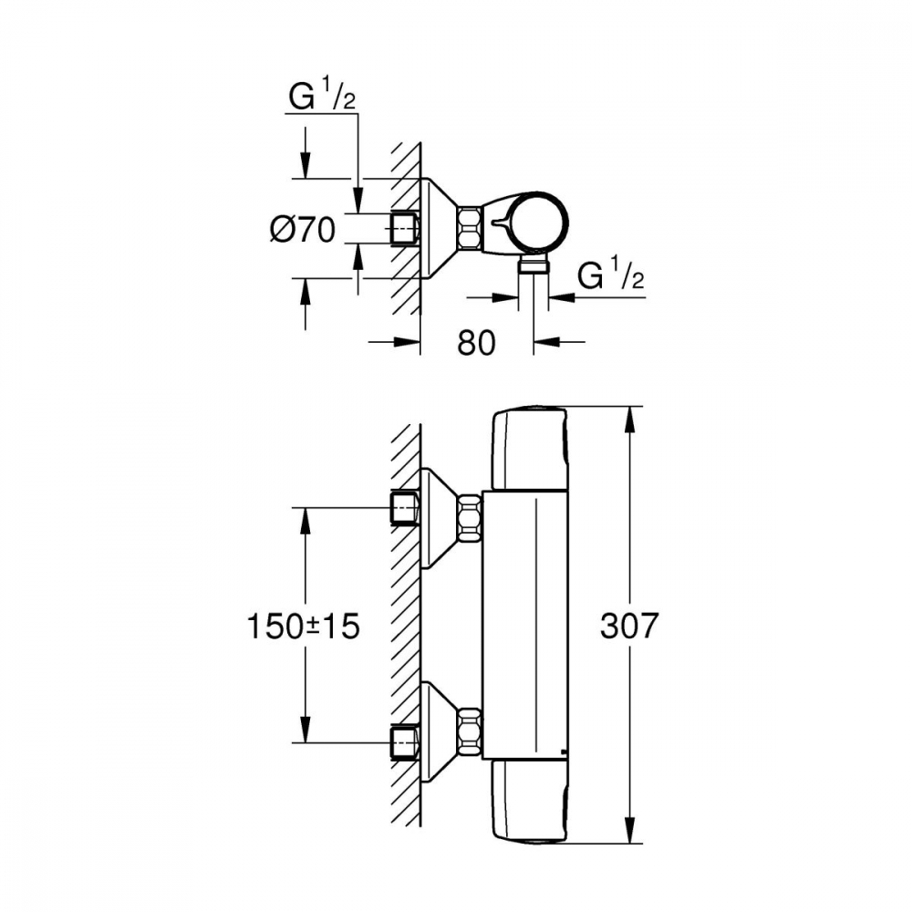 Grohe Precision baterie de duș perete da negru 1022172432 [2]