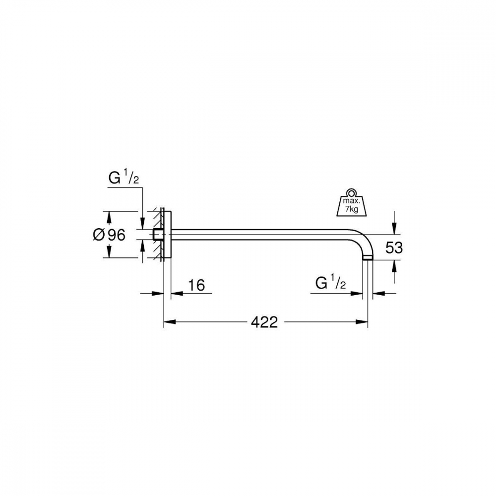 Grohe Rainshower braț de perete StarLight Chrome 26146000 [2]