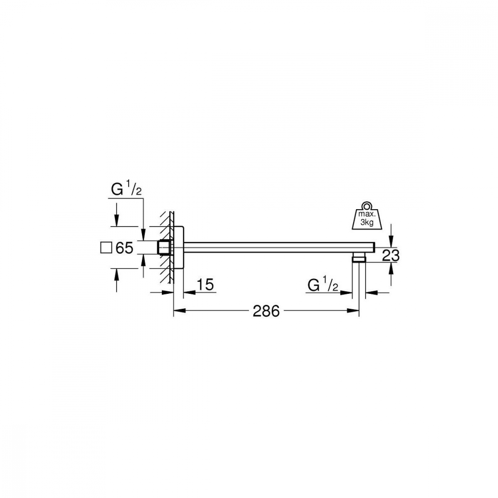 Grohe Rainshower braț de perete StarLight Chrome 27709000 [2]