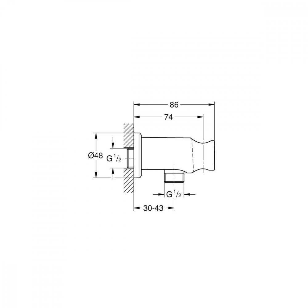 Grohe Rainshower conexiune unghiulară Brushed Hard Graphite 26658AL0 [2]