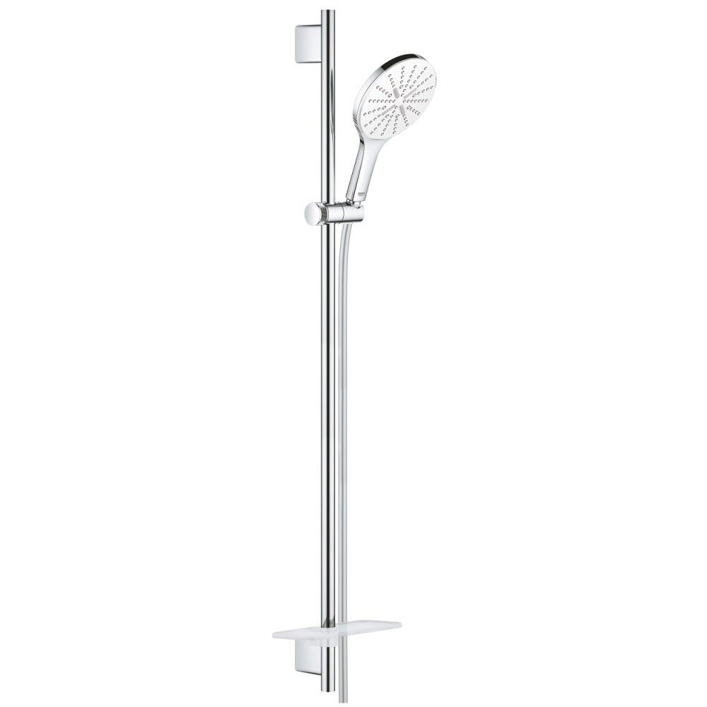 Grohe Rainshower Eco SmartActive 150 Set dus cu bara 90 cm si savoniera, crom/alb (moon white) [1]