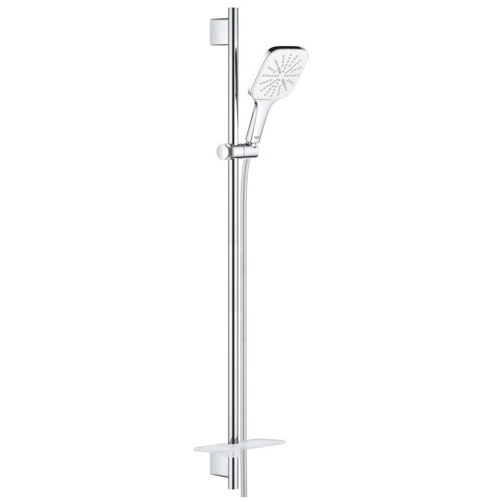 Grohe Rainshower SmartActive 130 Cube Set dus cu bara 90 cm si savoniera, crom/alb (moon white) [1]