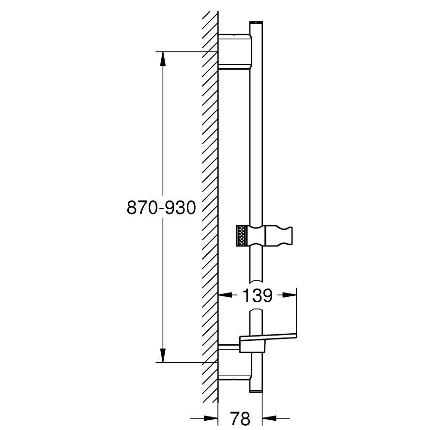 Grohe Rainshower SmartActive Bara de dus 90 cm si savoniera, cupru mat (brushed warm sunset) [2]