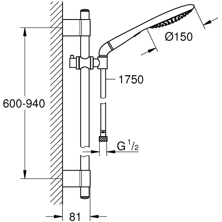 Grohe Rainshower Solo 150 Set dus cu bara 90 cm [2]
