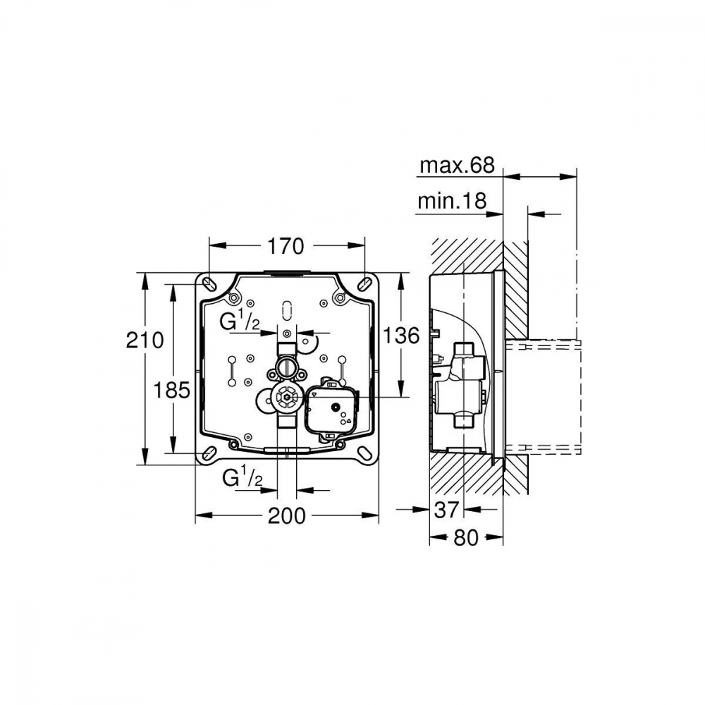 Grohe Rapido element ascuns al bateriei 37338000 [2]