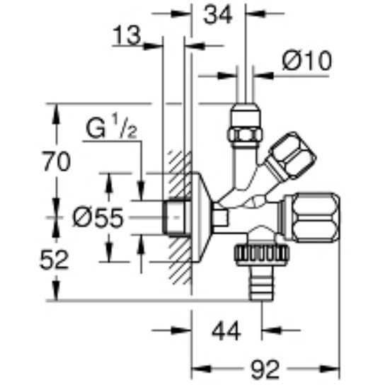 Grohe Robinet coltar 1/2" x 3/8" x 3/4", crom [3]