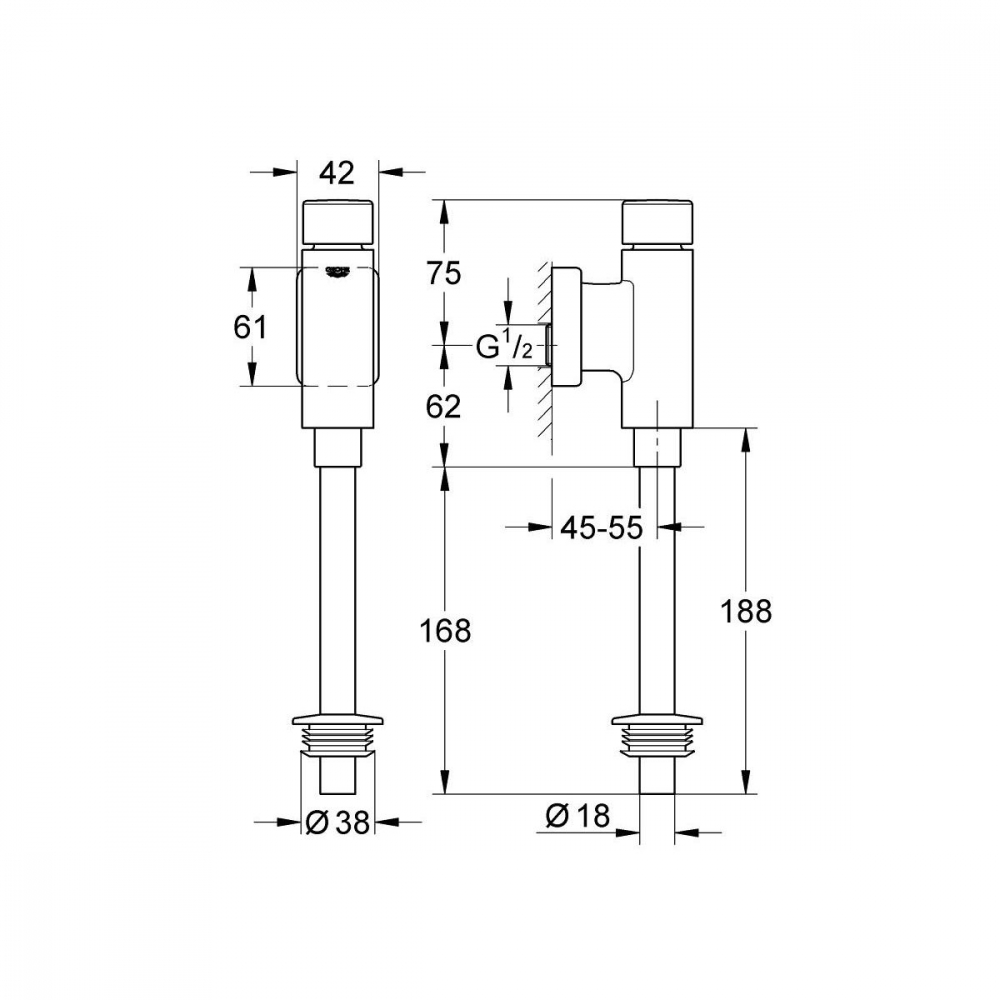 Grohe Rondo supapă de perete StarLight Chrome 37342000 [2]
