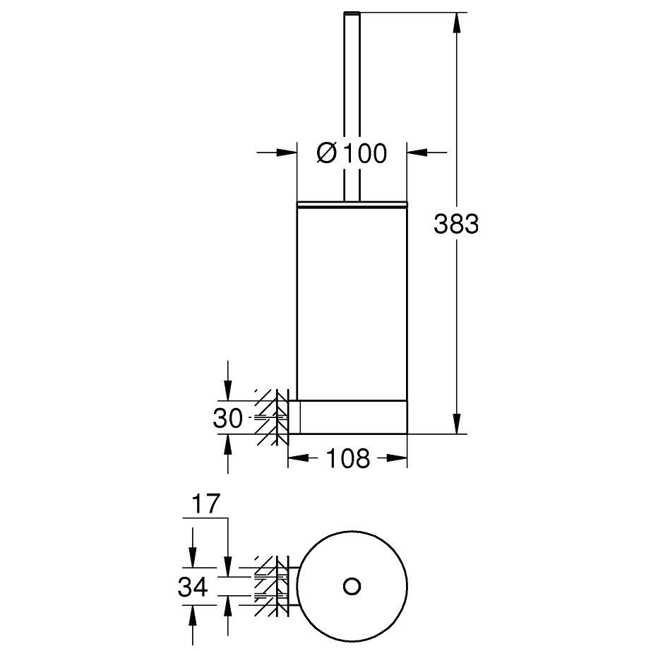 Grohe Selection Perie WC cu suport, antracit (hard graphite) [2]