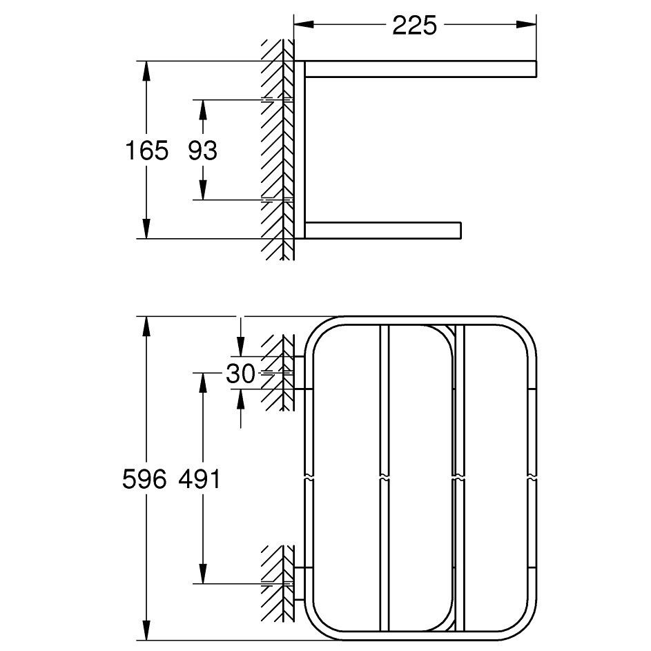 Grohe Selection Raft (etajera) prosop baie, antracit (hard graphite) [2]