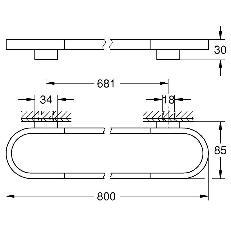 Grohe Selection Suport prosop baie tip bara 80 cm, cupru (warm sunset) [2]