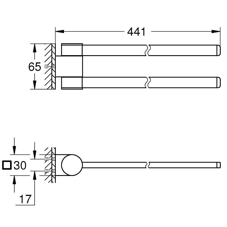 Grohe Selection Suport prosop baie tip bara dubla 40 cm, crom [2]