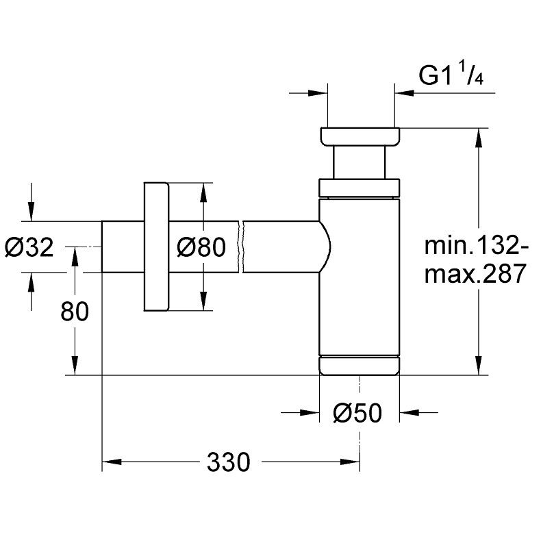 Grohe Sifon estetic lavoar, ornament glisant, crom [2]