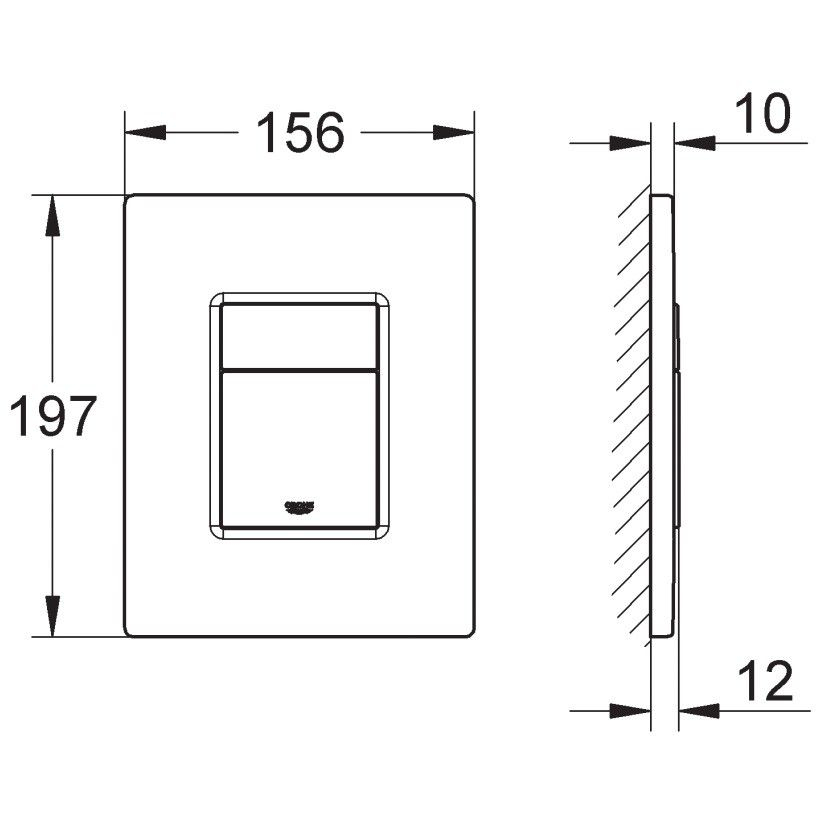 Grohe Skate Cosmopolitan Clapeta de actionare WC dual-flush, crom mat [3]