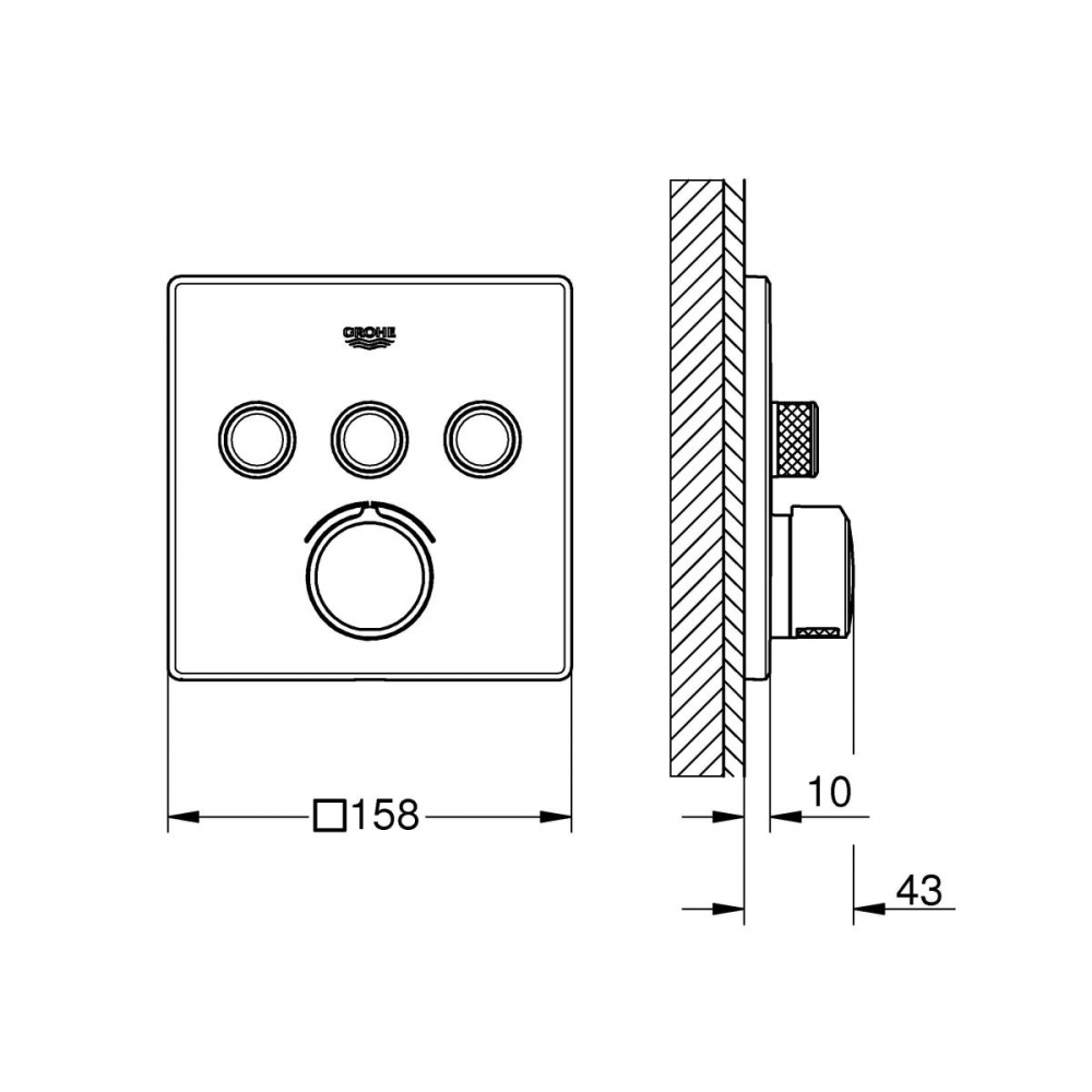 Grohe SmartControl baterie cadă-duș ascuns StarLight Chrome 29149000 [2]
