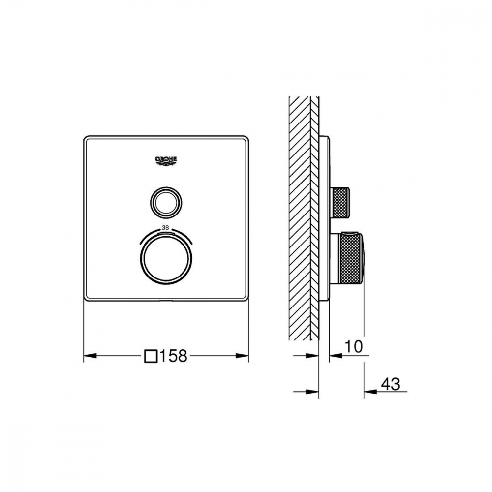 Grohe SmartControl baterie de duș ascuns da StarLight Chrome 29153LS0 [2]