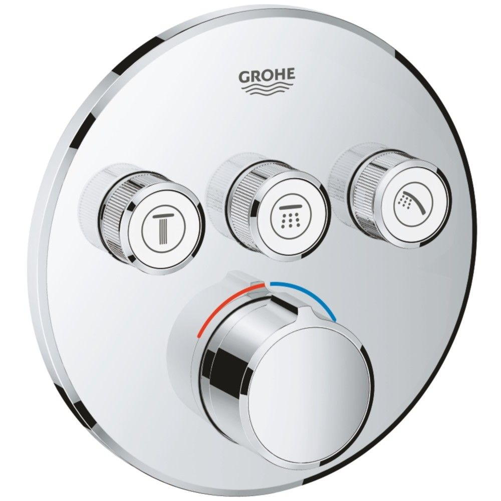 Grohe SmartControl Baterie dus cu termostat cu 3 iesiri, rotunda [1]