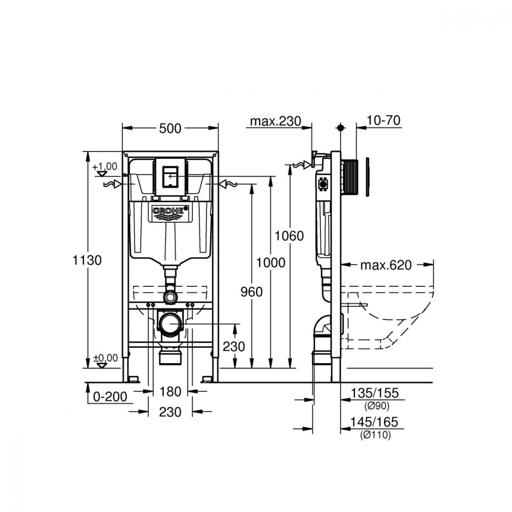 Grohe Solido cadru încastrat cu buton și sigiliu pentru vas wc suspendat 39930000 [2]