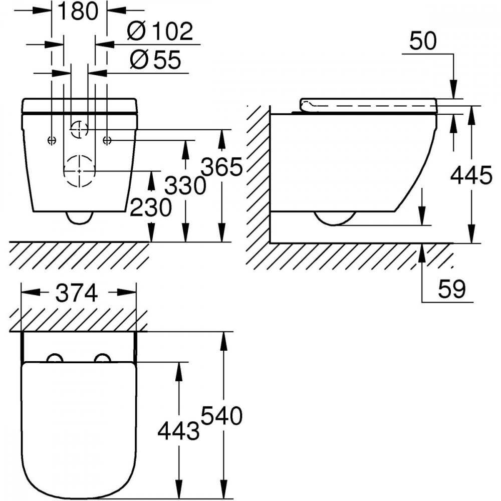 Grohe Solido cadru încastrat cu buton și sigiliu pentru vas wc suspendat 39930000 [7]