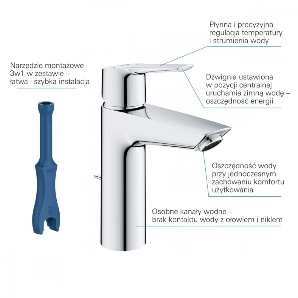 Grohe Start baterie lavoar stativ StarLight Chrome 23552002 [5]