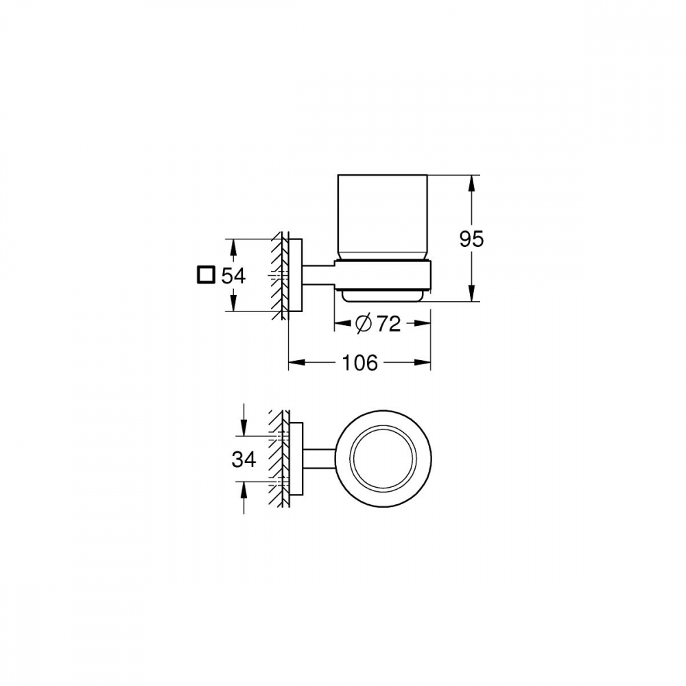 Grohe Start Cube cană pentru spălat dinți negru 410972430 [2]