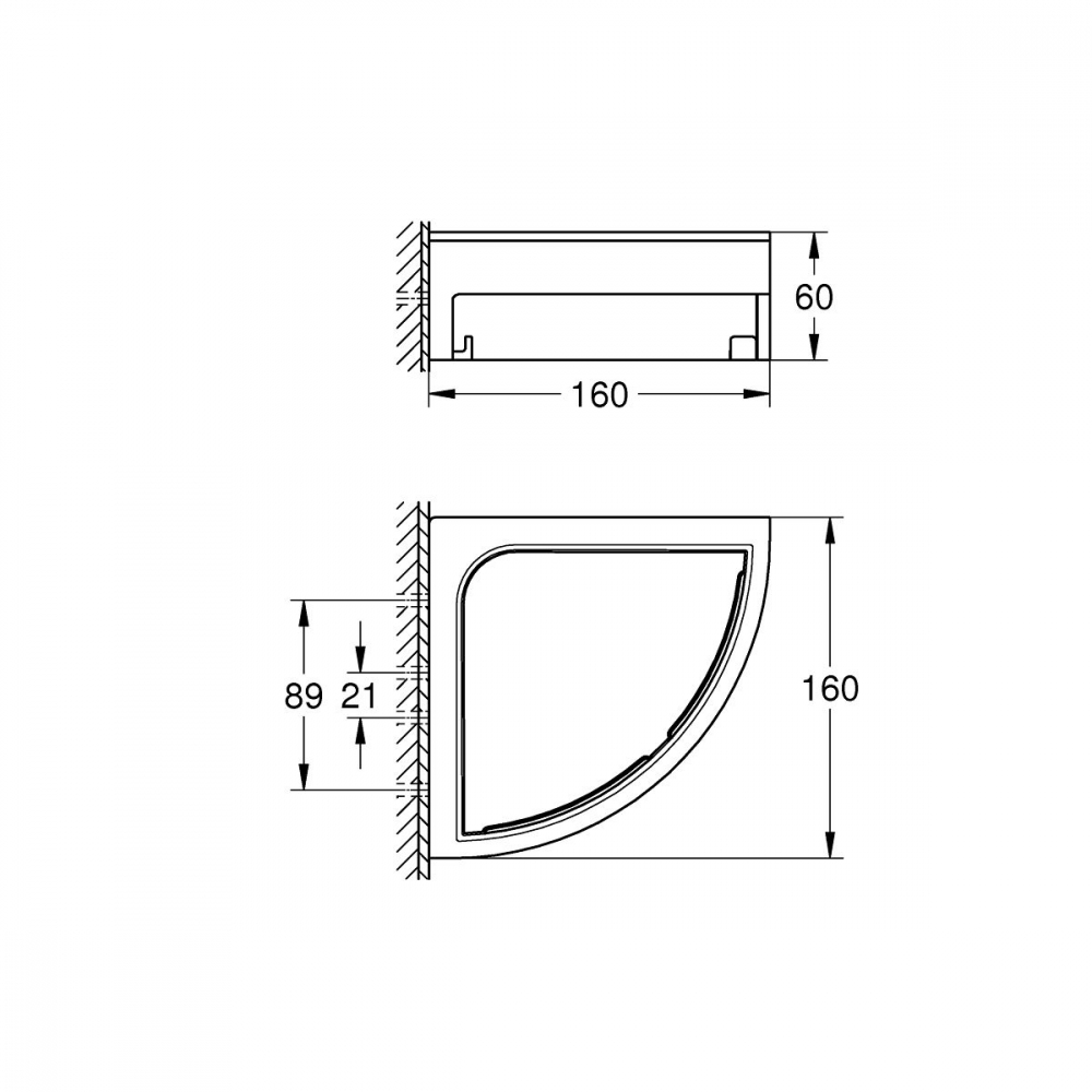 Grohe Start Cube raft de duș colț 16 cm crom 41106000 [2]