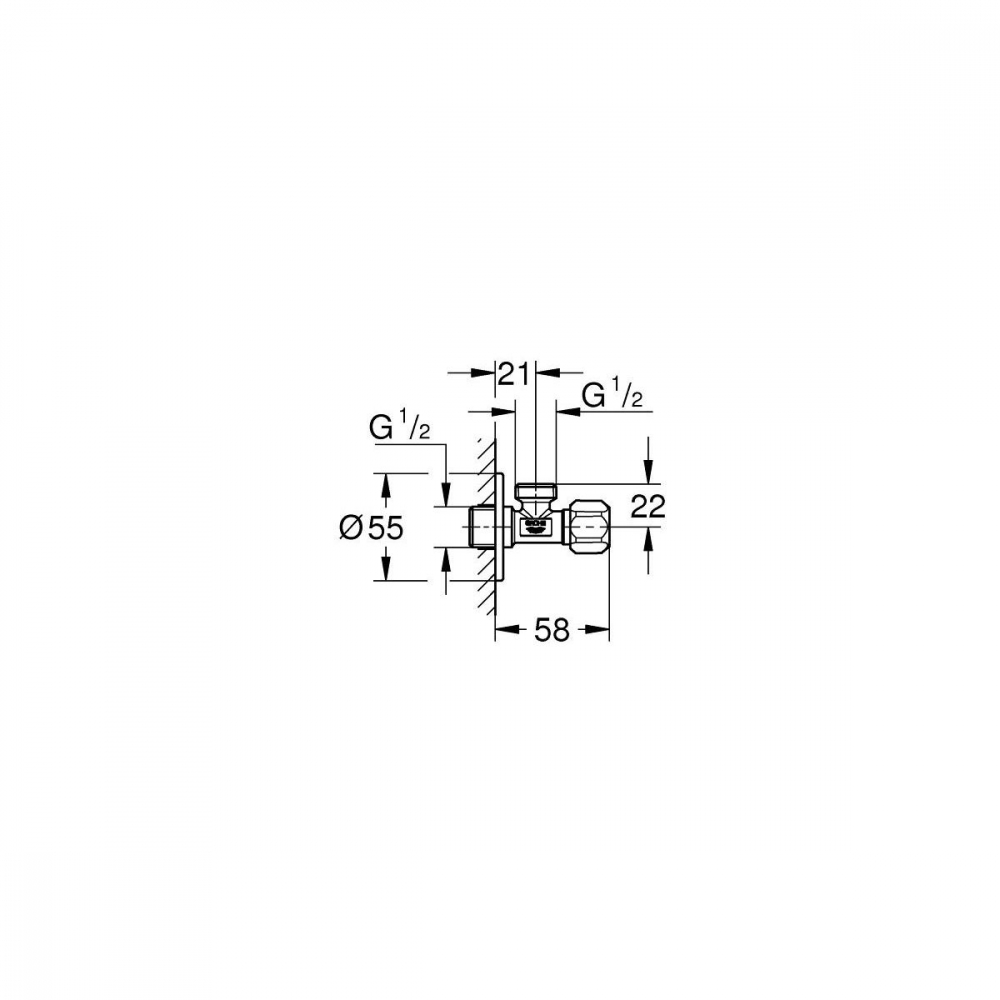 Grohe supapă de perete unghiular StarLight Chrome 22032000 [2]