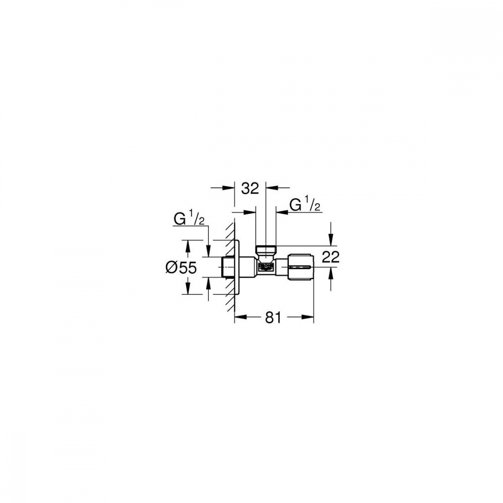 Grohe supapă de perete unghiular StarLight Chrome 22046000 [2]