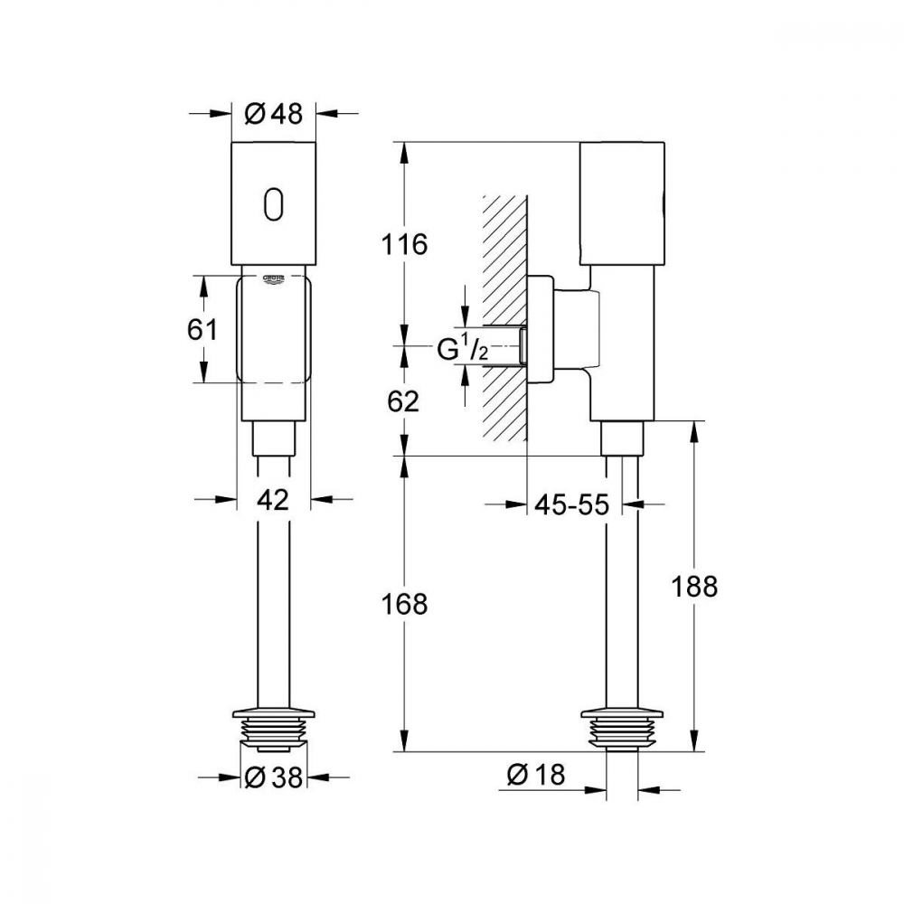 Grohe Tectron electronică pentru infraroșu pentru pisoar StarLight Chrome 37421000 [2]