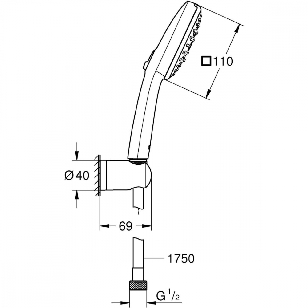 Grohe Vitalio Comfort set de duș perete crom 26176001 [2]