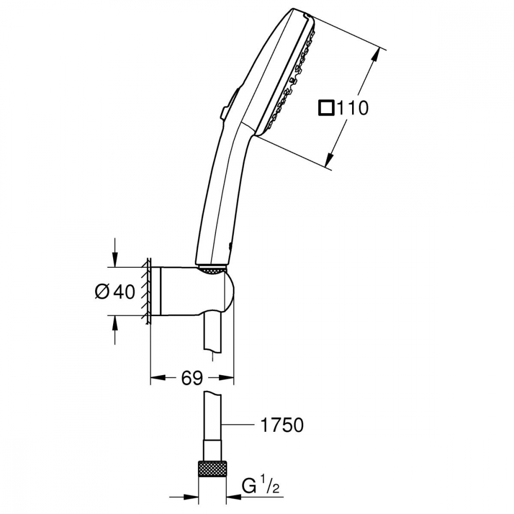 Grohe Vitalio Comfort set de duș perete crom 26399001 [2]