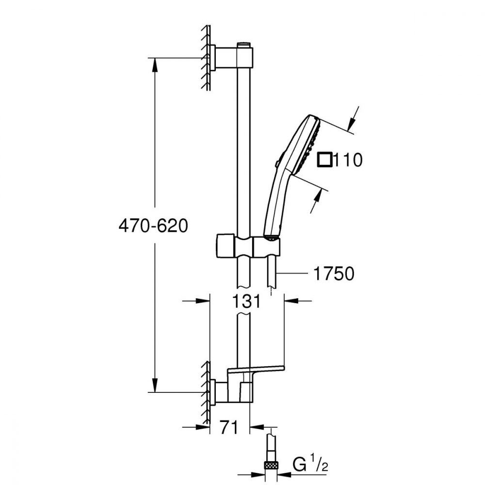 Grohe Vitalio Comfort set de duș perete crom 26929001 [2]