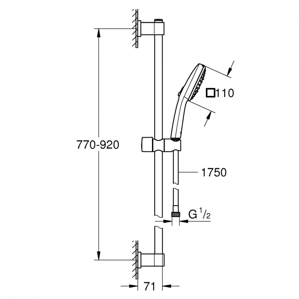 Grohe Vitalio Comfort set de duș perete crom 26932001 [2]