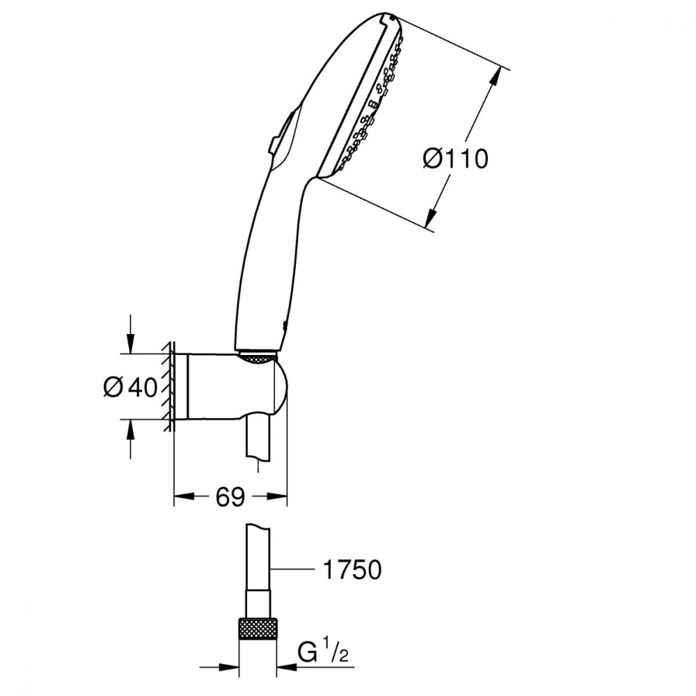 Grohe Vitalio Start set de duș perete crom 26769001 [2]