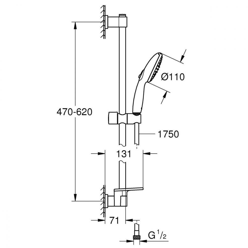 Grohe Vitalio Start set de duș perete crom 26952001 [2]