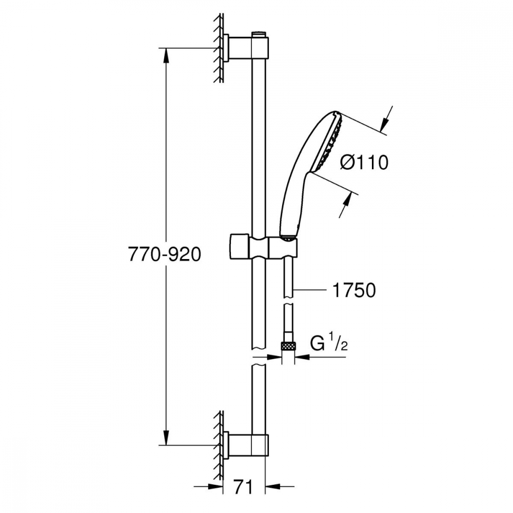 Grohe Vitalio Start set de duș perete crom 26953001 [2]